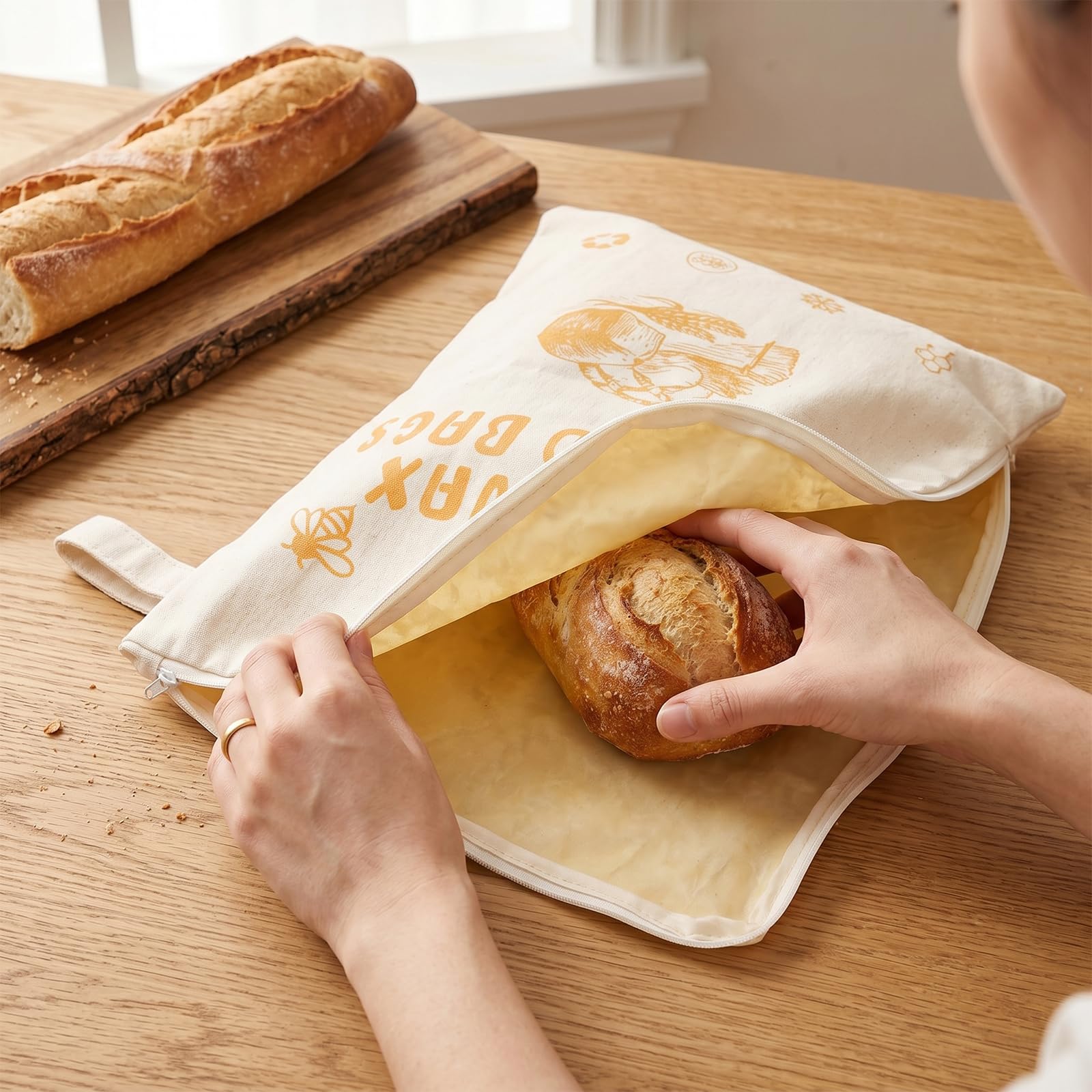 Patterned bread bag Nisuez for gifts and kitchen use