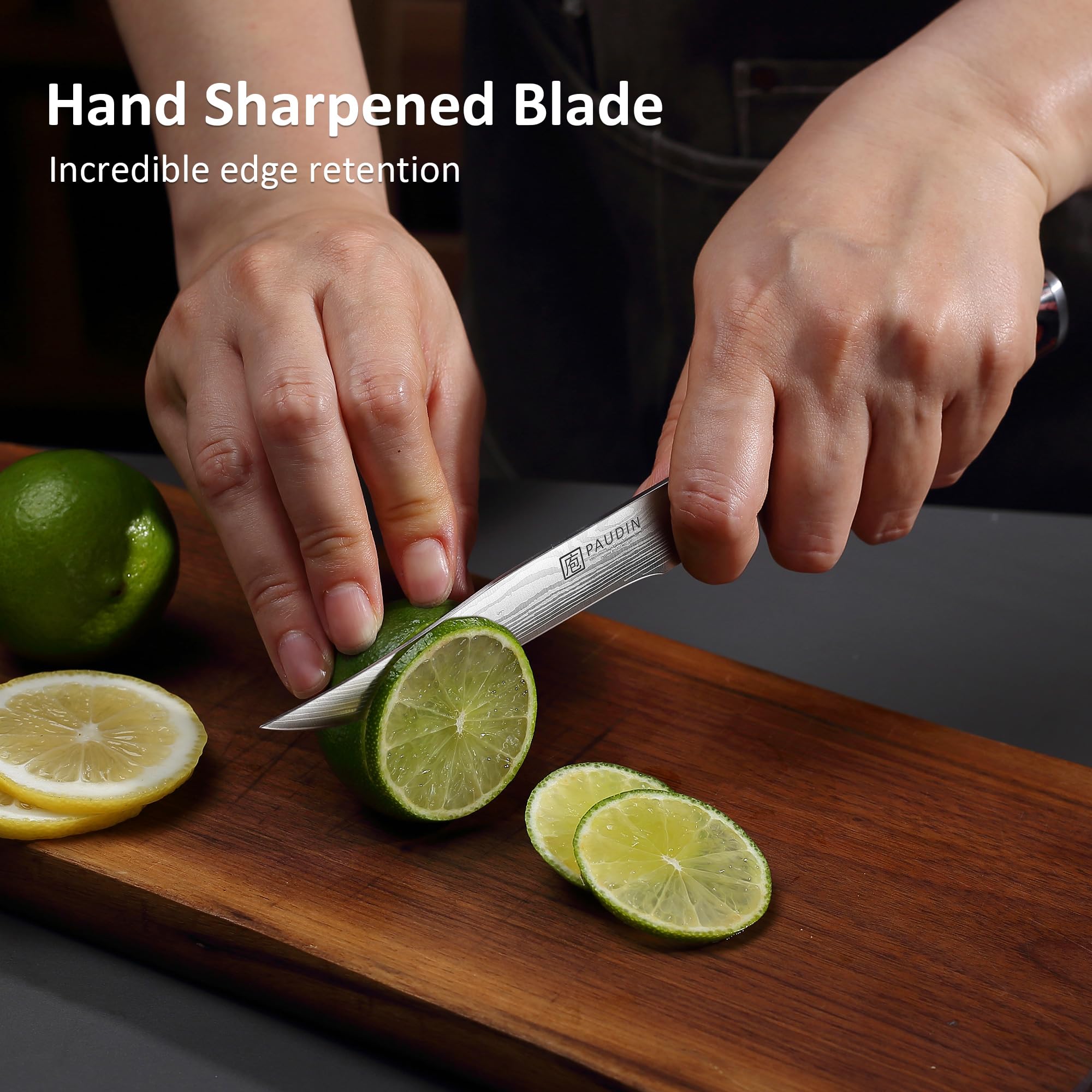 Laser engraved PAUDIN blade design