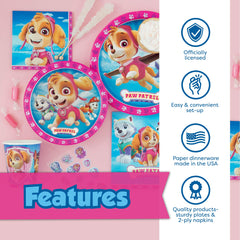 Paw Patrol heavy duty paper tableware including 9 inch and 7 inch plates