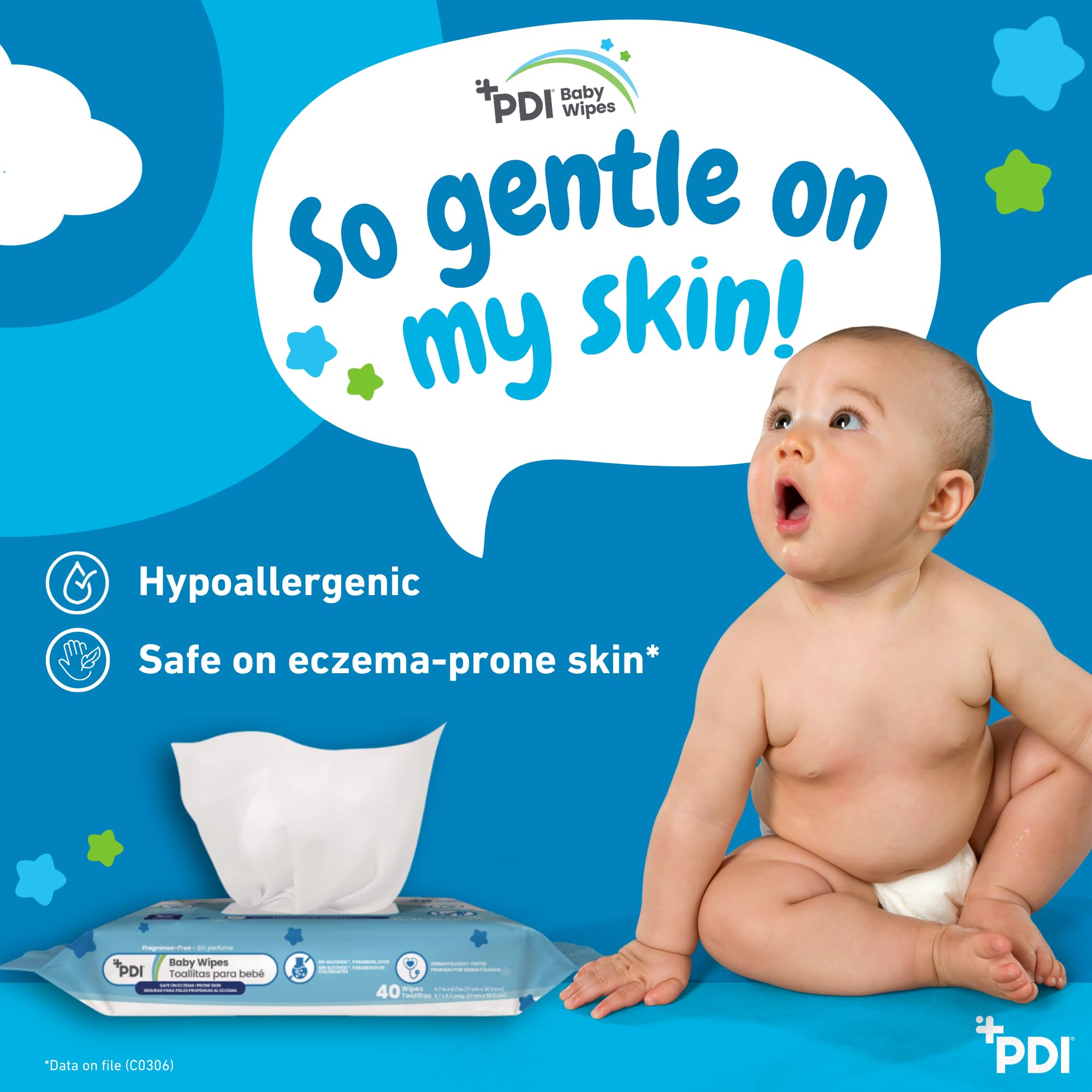 Hypoallergenic fragrance free wipes for eczema prone skin