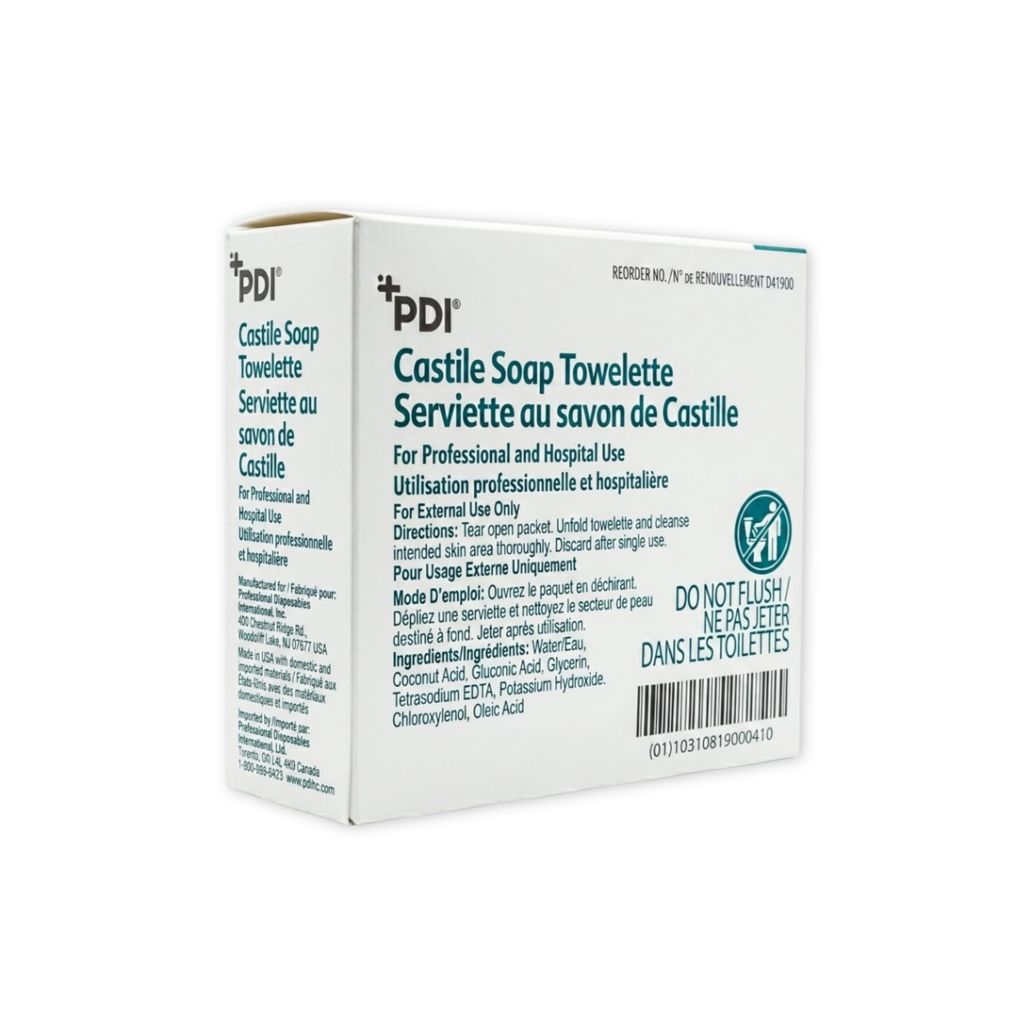 Alcohol-free cleansing towelettes for hygiene