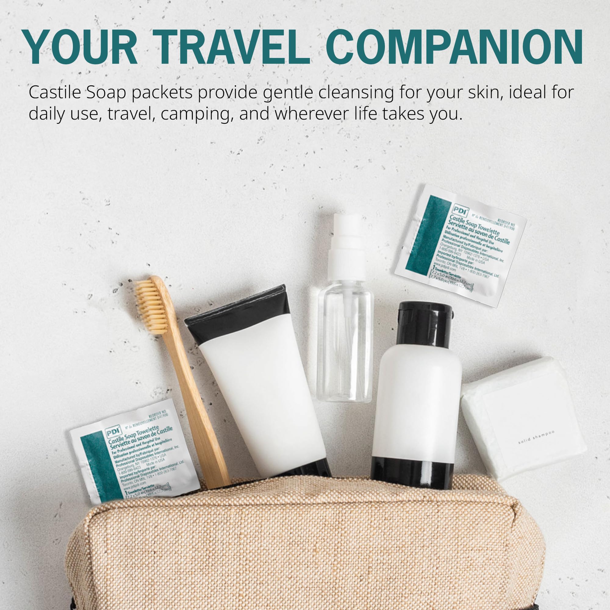 Compact travel kit friendly towelettes in box of 100