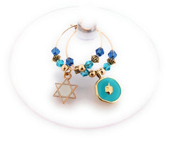 Chai emblem wine charm for Hanukkah decor