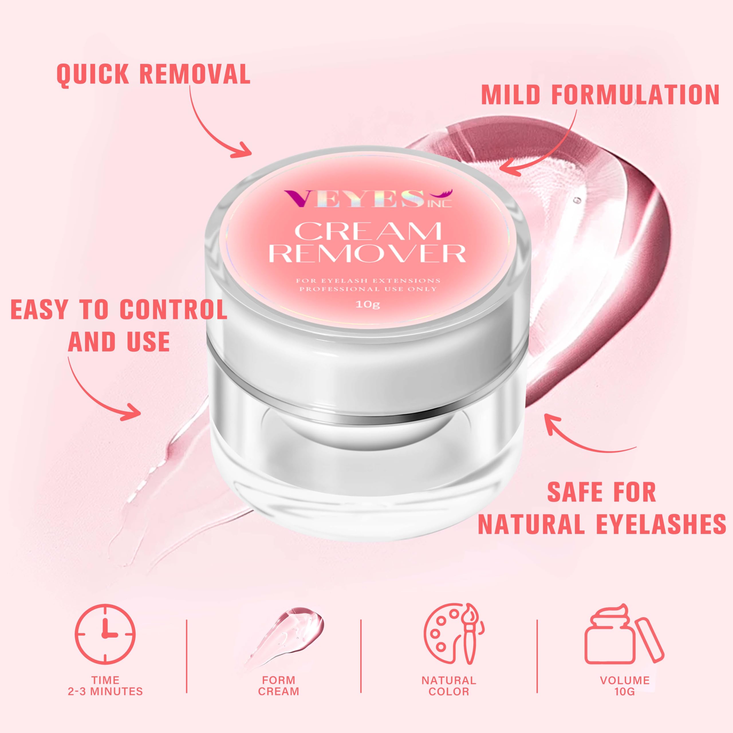 Cream lash remover designed for professional lash extension removal
