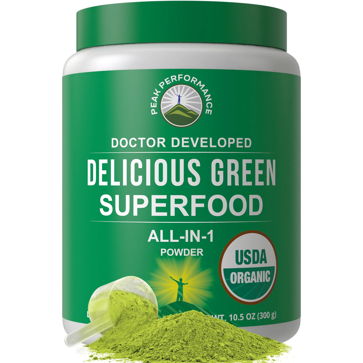 Peak Performance Organic Greens Superfood Powder product label