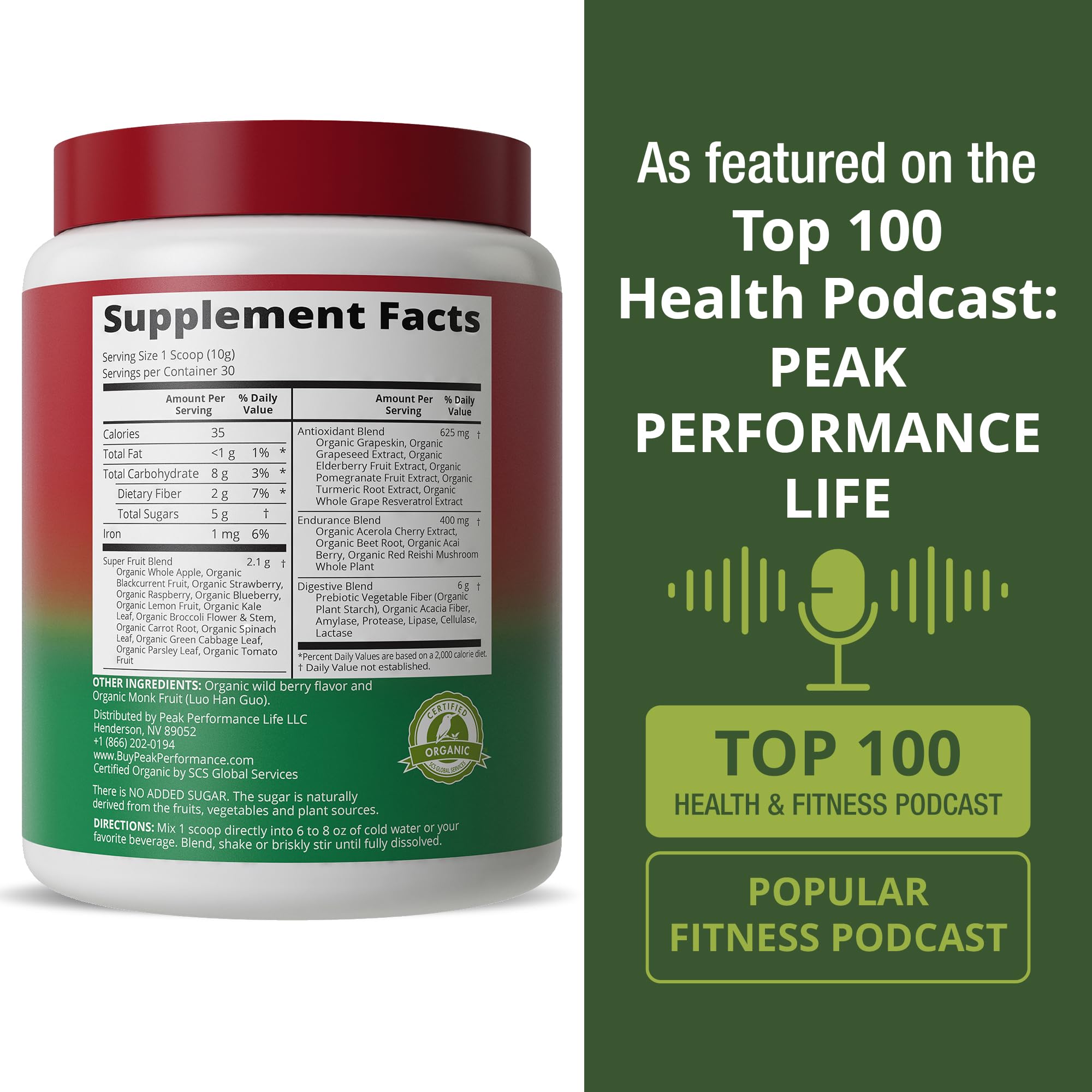 Peak Performance Organic Reds Superfood Powder image 6