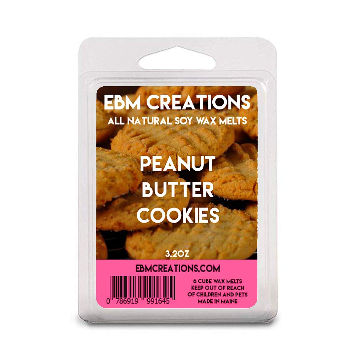 Peanut Butter Cookies soy wax melts 3.2oz 6 cube clamshell