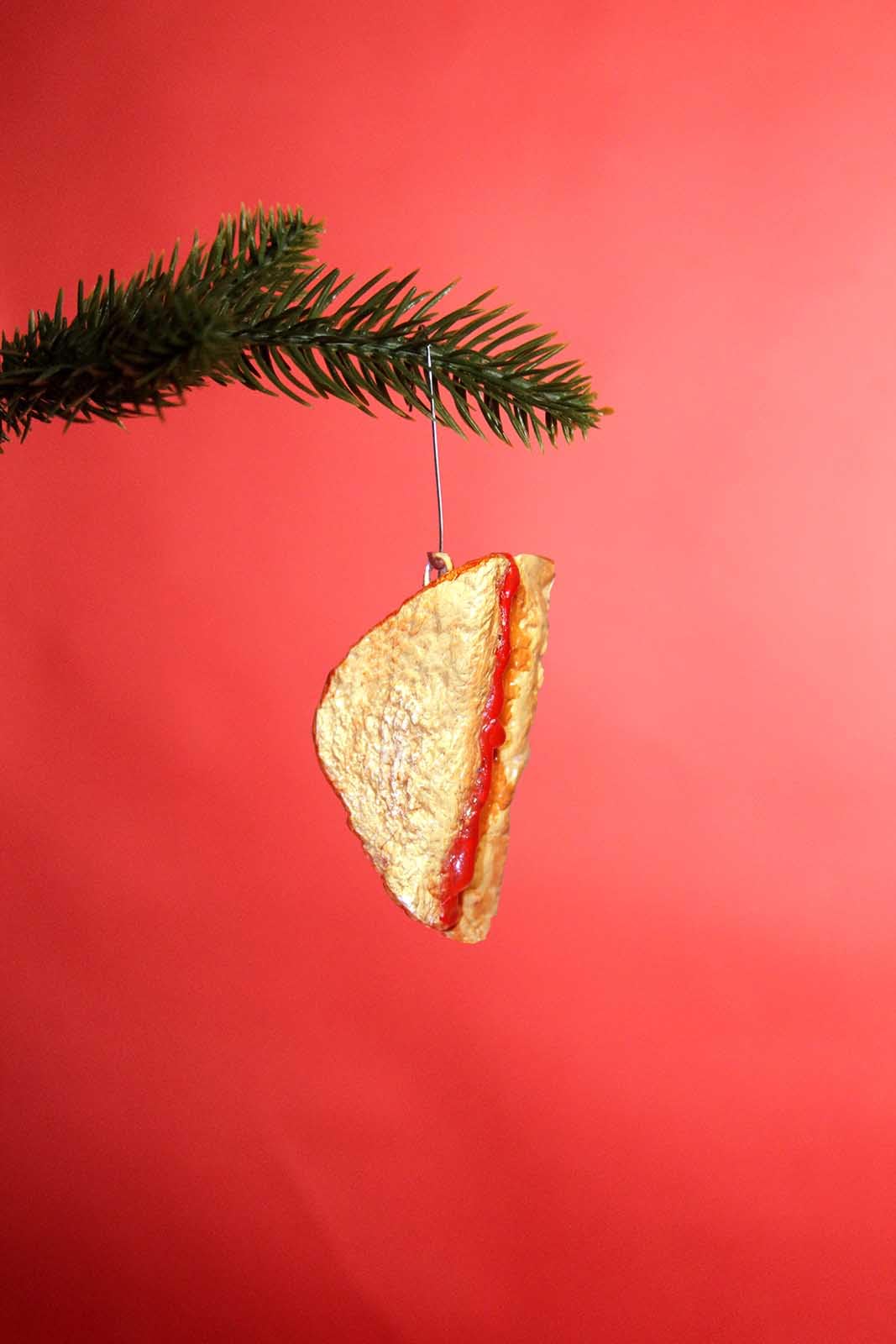 Peanut Butter Jelly Sandwich Ornament handcrafted clay