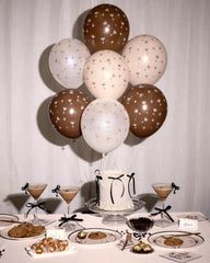 three color latex balloon set coffee brown pearl white sand 12in
