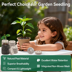 Dry size 1.4 inch peat pellets 30mm compact before watering