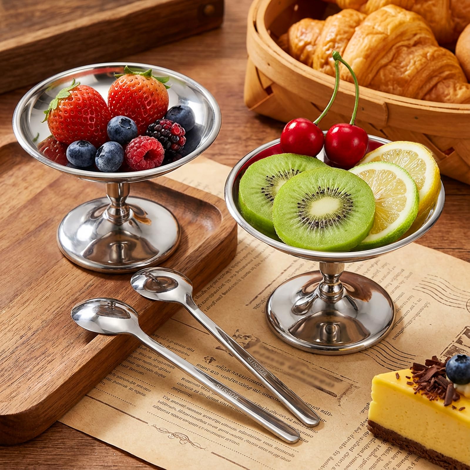 Dessert bowls with 4 inch rim diameter
