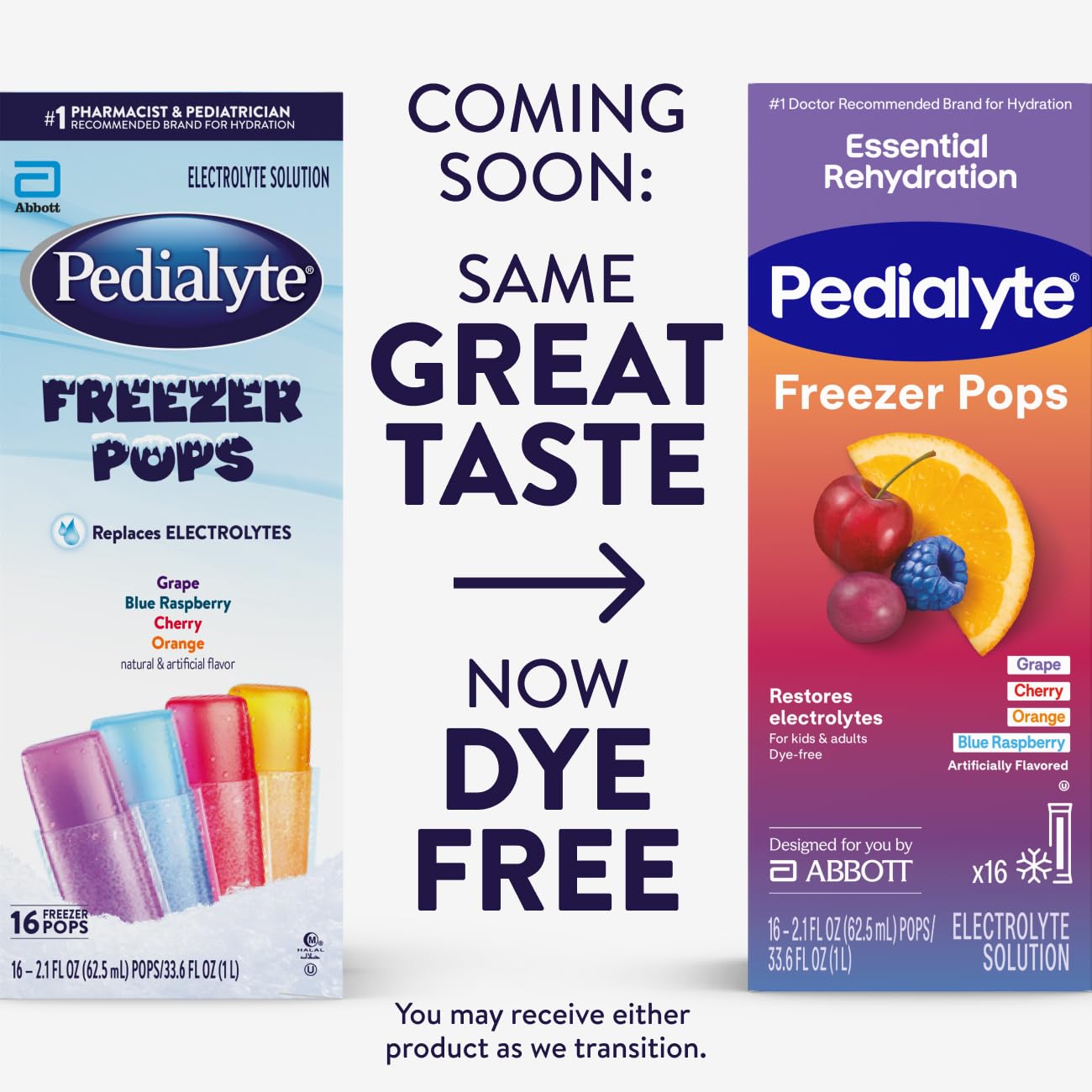 Pedialyte Freezer Pops 64ct variety pack box side view