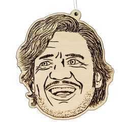 Pedro Pascal wood christmas ornament 3x3 inch on birch