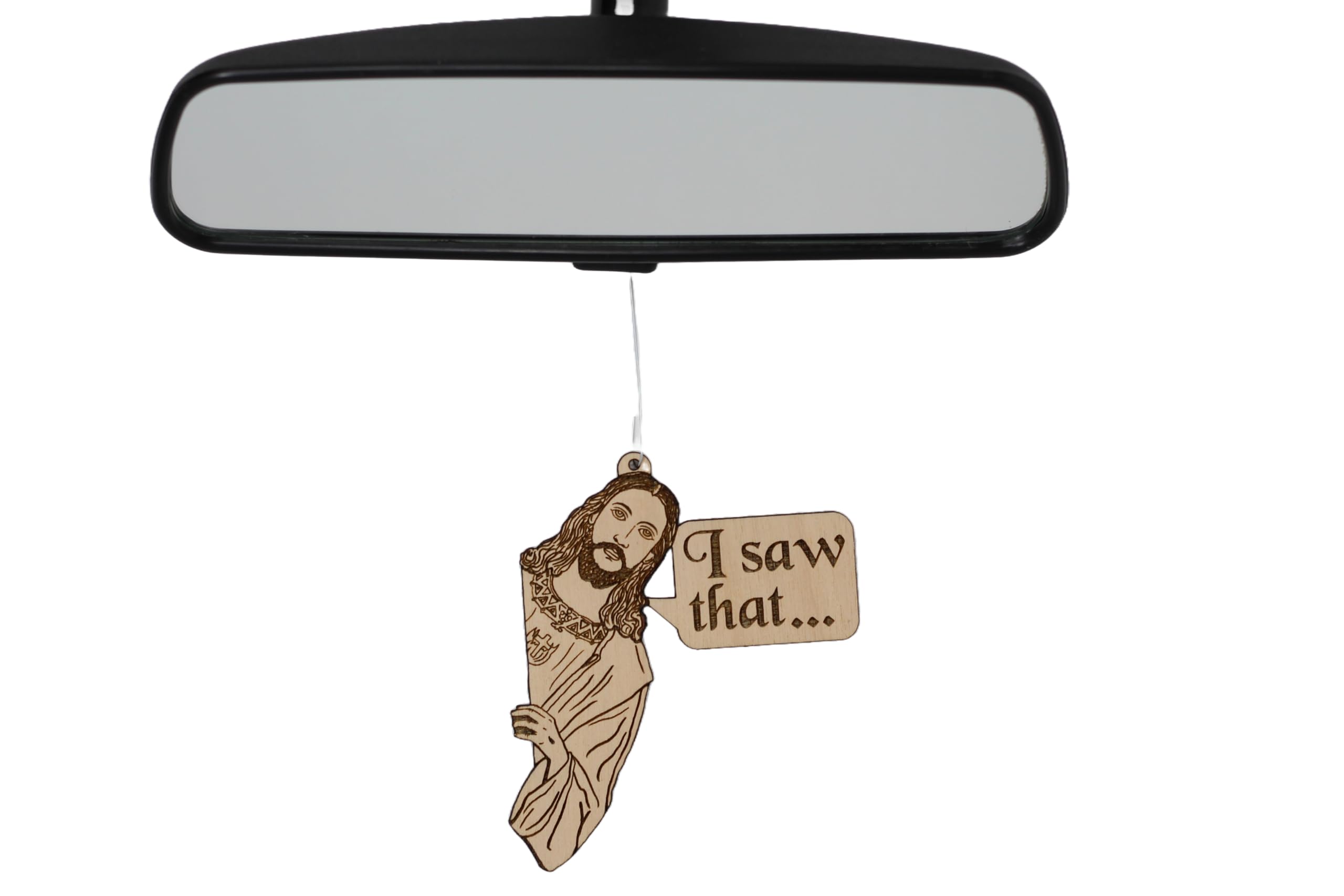 Christmas tree birch wood ornament with hanger