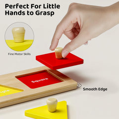 Peg puzzle wooden toy promoting cognitive and fine motor skills