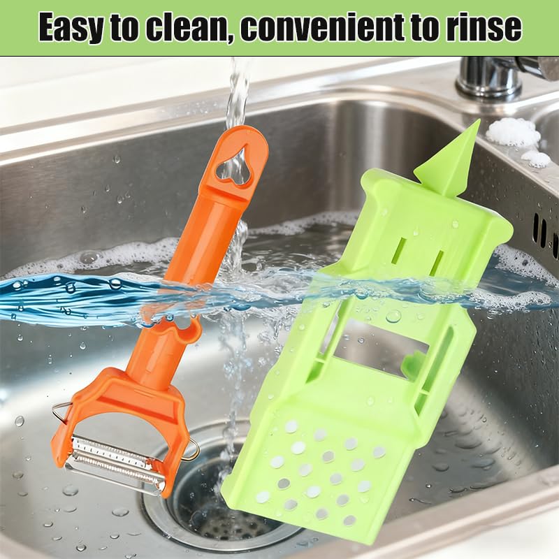 Compact 3-in-1 peeler for fruits and vegetables