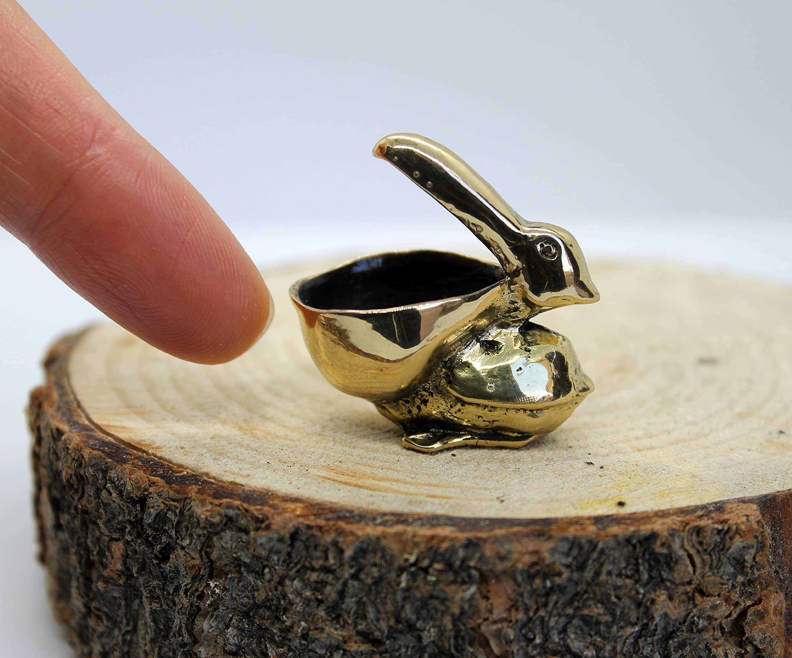 Pelican brass figurine gift for bird lovers