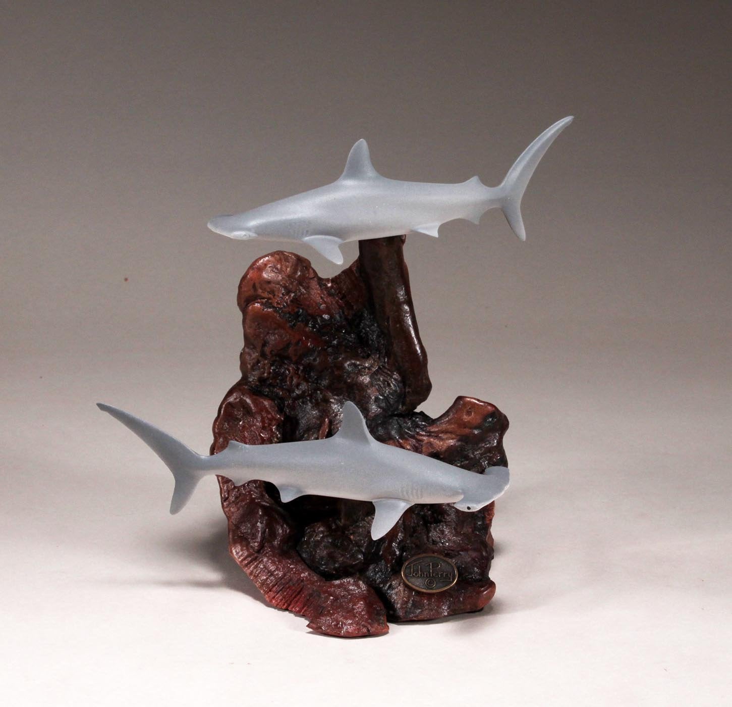 Polished burlwood base display for sculpture