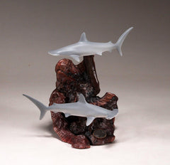 Polished burlwood base display for sculpture