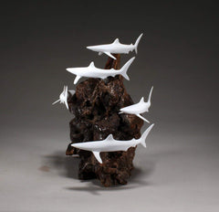 Pellucida sharks detail in sculpture