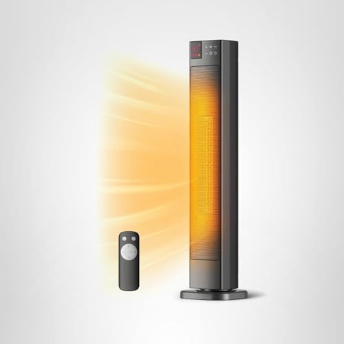 Pelonis 30 inch tower heater adjustable thermostat black