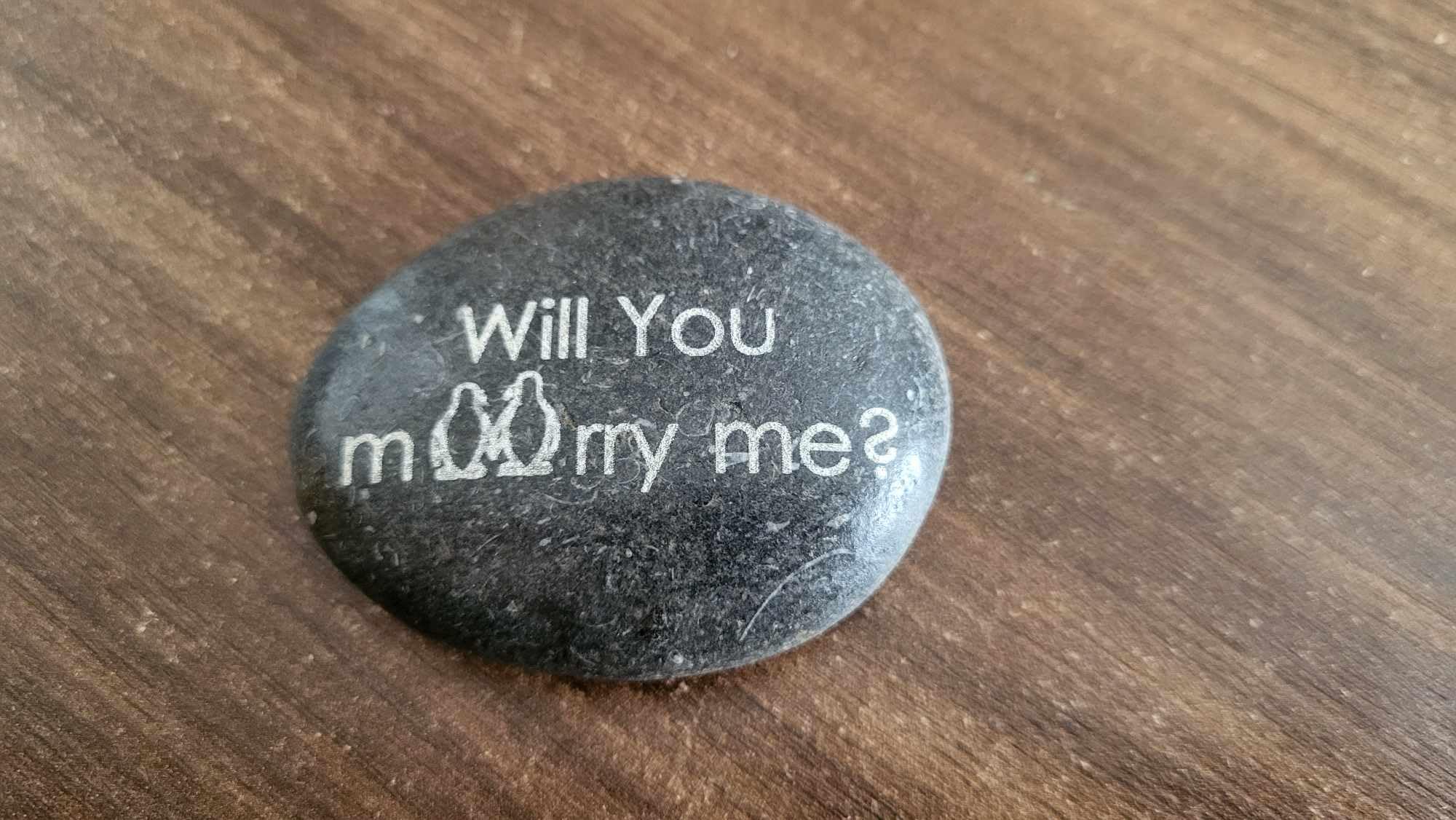 Penguin keepsake pebble engraved image