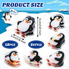 Penguin Magnetic Chip Clips 18 pack black color