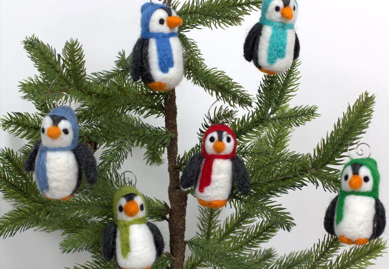 Set of penguin ornaments 1 3 5 for tree decor
