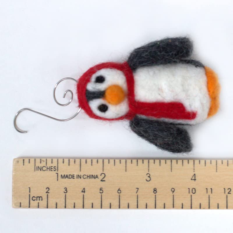 Festive penguin felt ornament gift for winter decor
