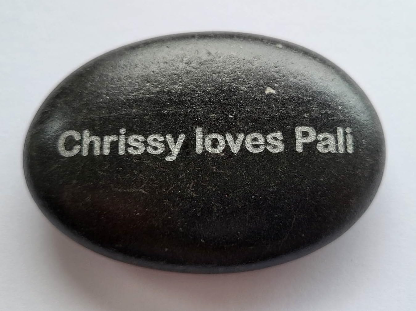 Back side optional message area penguin pebble