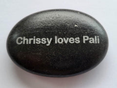 Back side optional message area penguin pebble