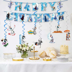 Ready to hang Frozen birthday banner for display