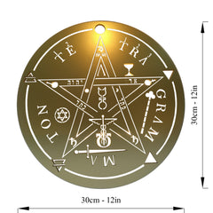 Wall-ready pentagram decor with hand-painted details