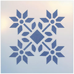 The Artful Stencil Peony Block Quilt Stencil 6x6