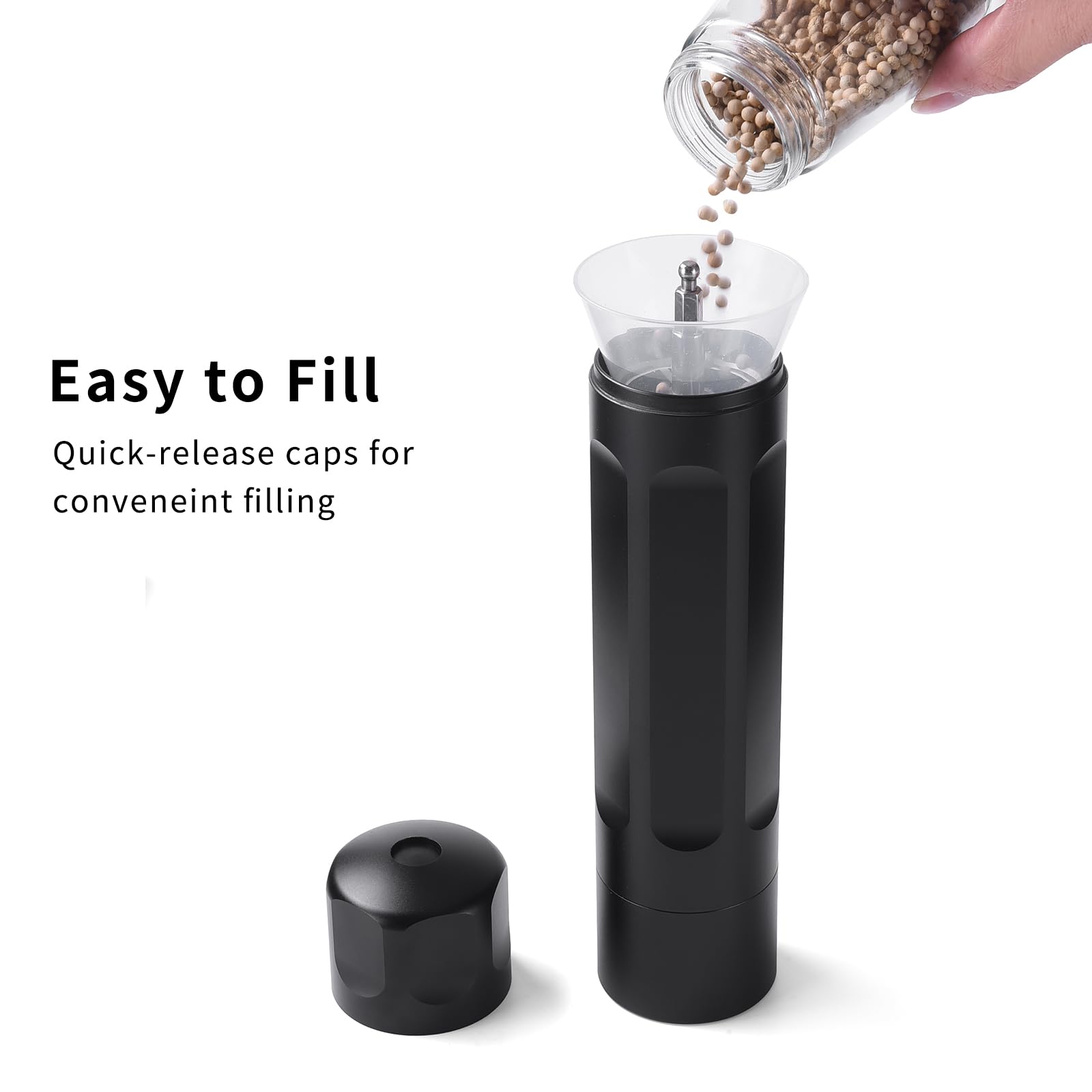 Pepper grinder includes cleaning brush for maintenance
