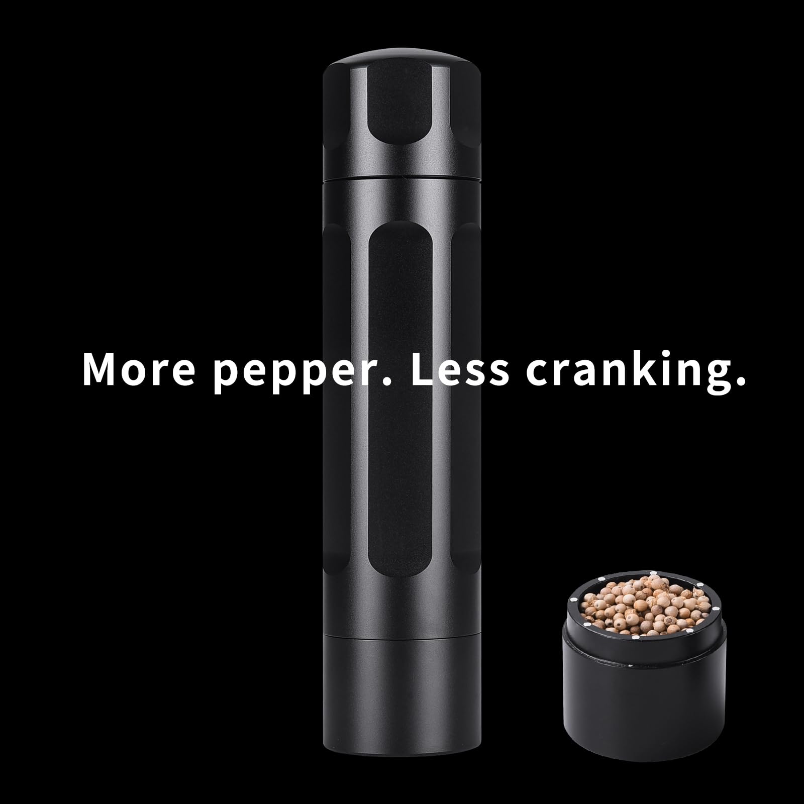 Bottom cover held by magnets on pepper grinder