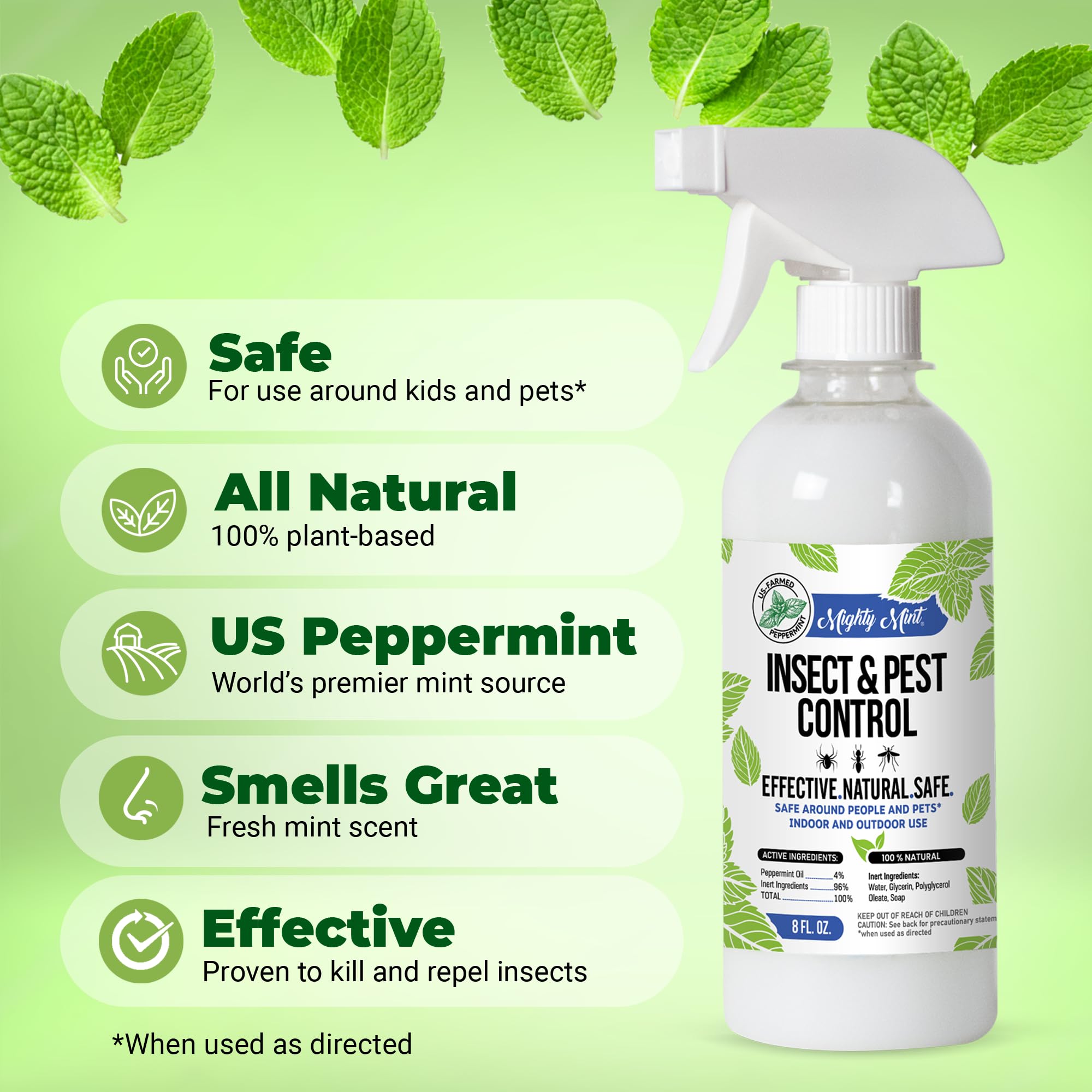 Peppermint Oil natural spray packaging for pest control
