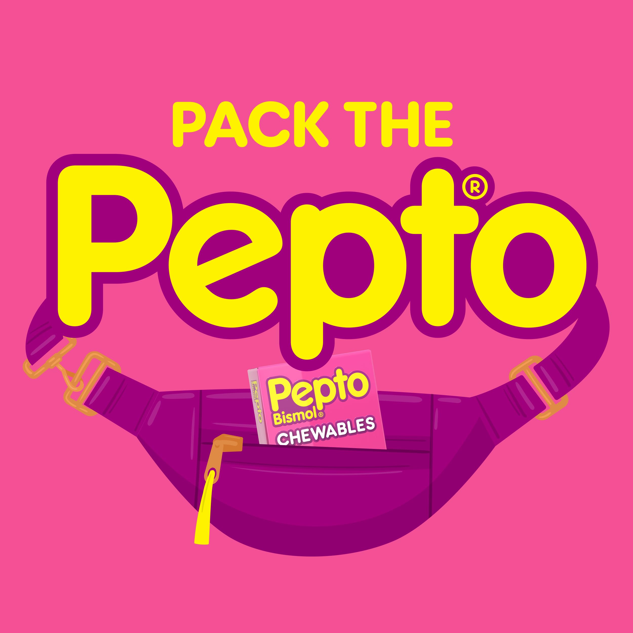 Pepto Bismol 30 count mint chews packaging