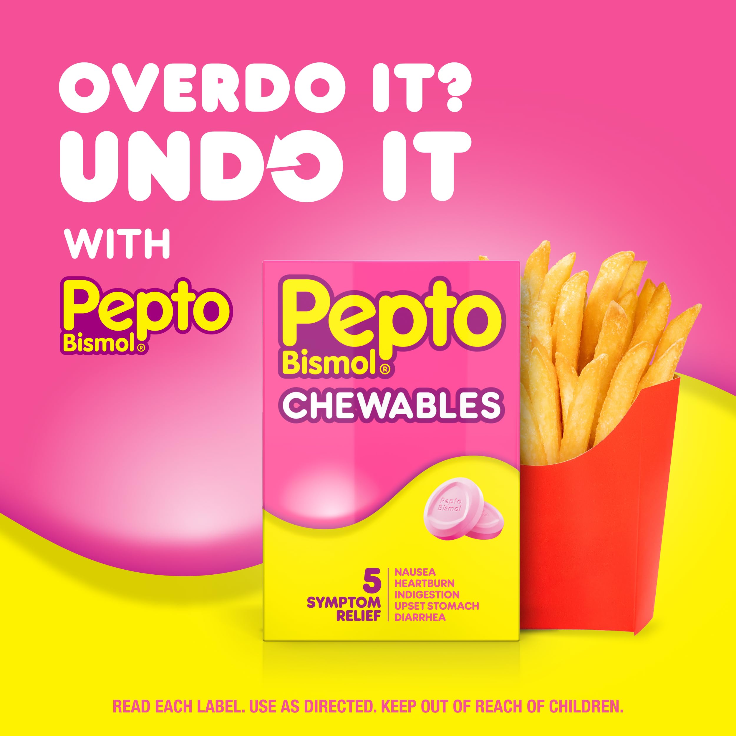 Pepto Bismol on the go chewables product