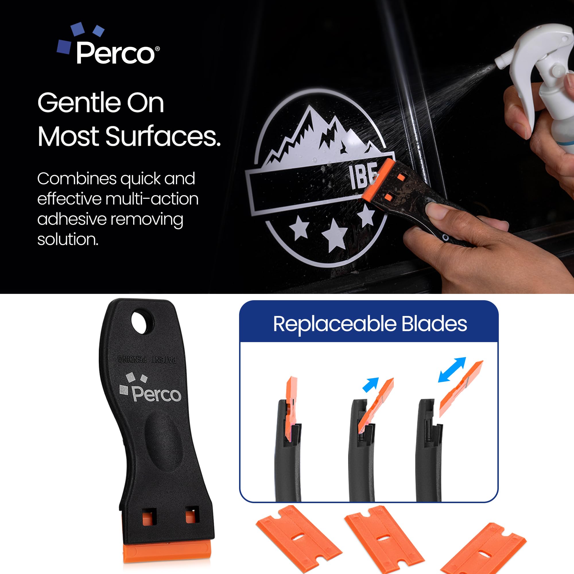 Tar and residue removal with Perco Glue Off Adhesive Sticker Remover