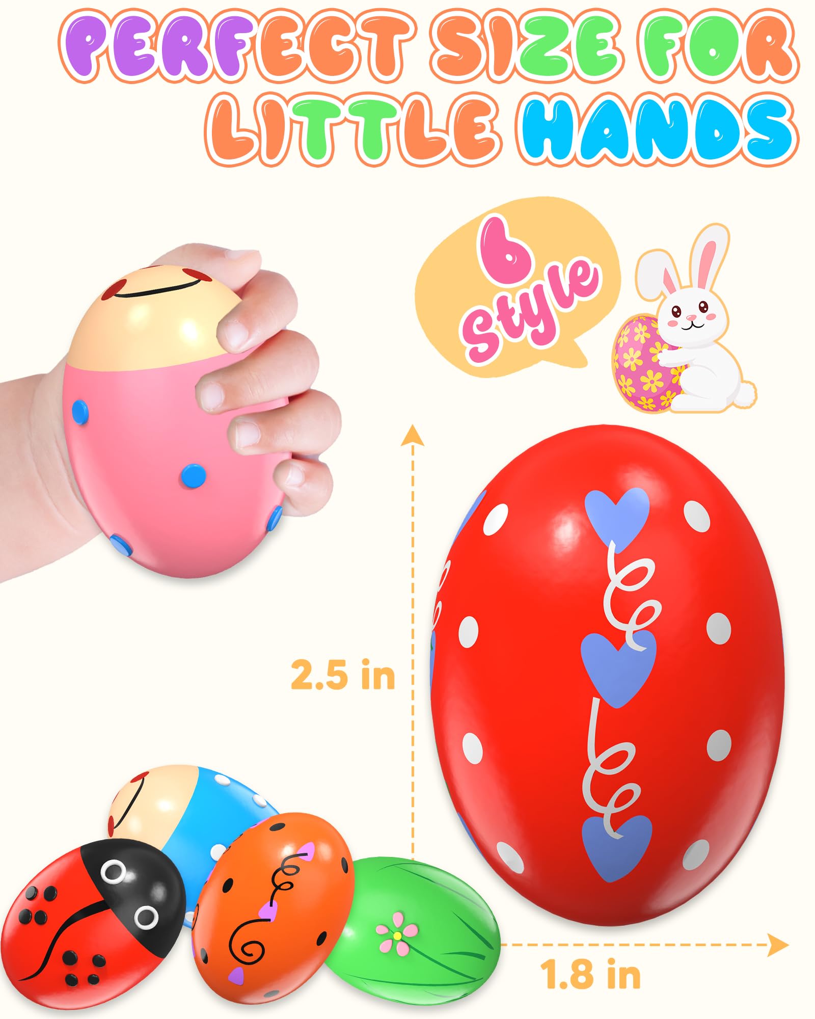 Montessori inspired egg shaker promoting hand-eye coordination rhythm