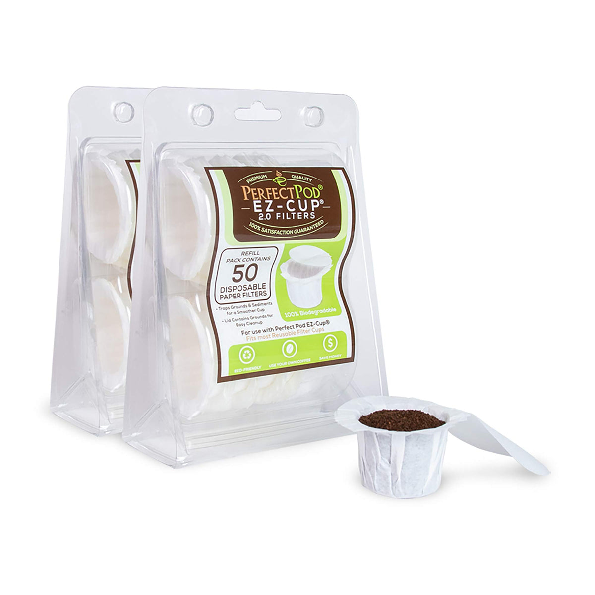 Perfect Pod EZ-Cup Paper Filters pack 2 front view