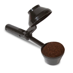Perfect Pod EZ-Scoop black coffee scooper closeup
