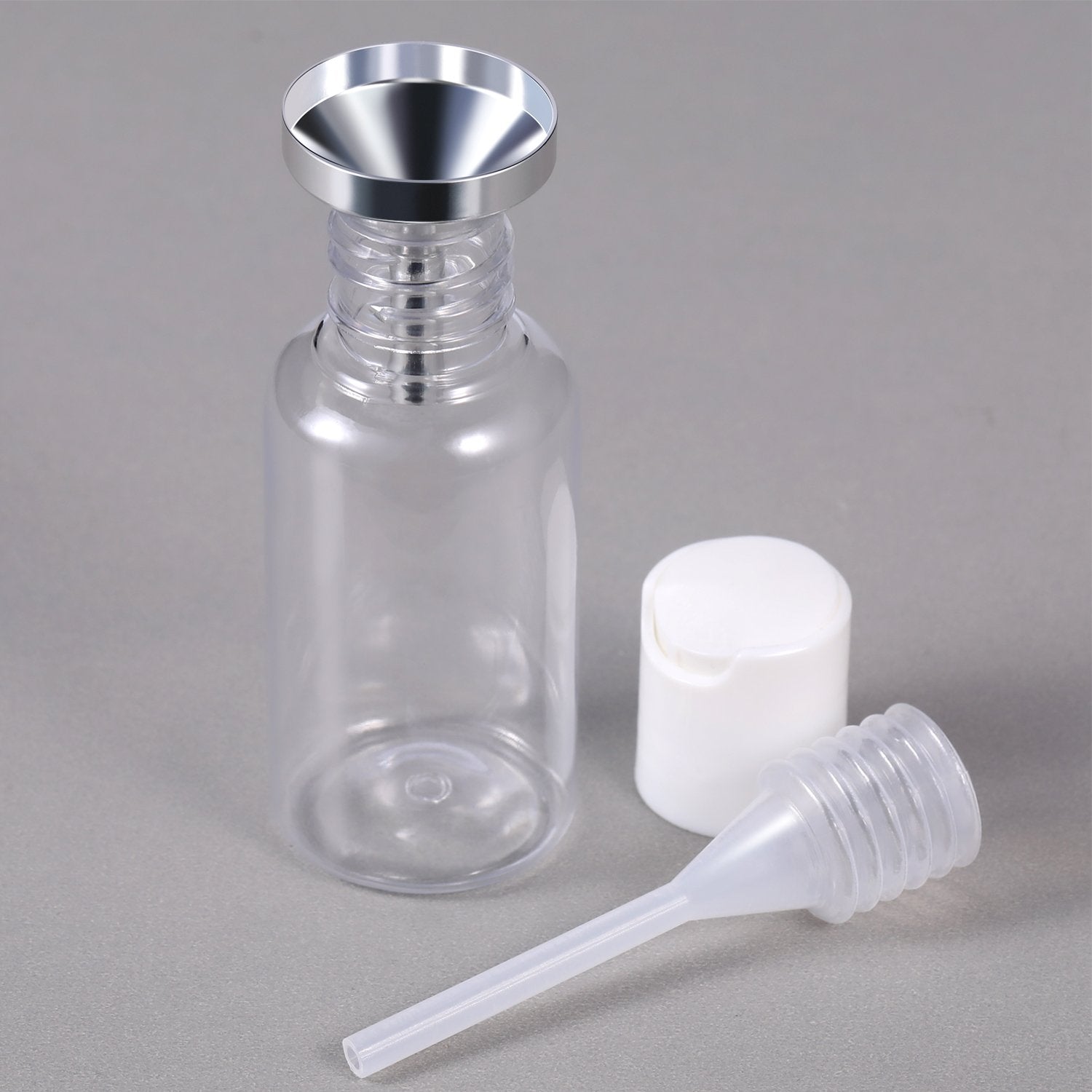 silver metal funnels for filling small containers