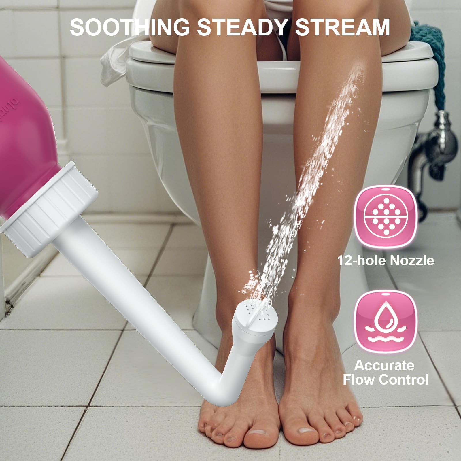 Peri bottle angled spout design for perineal cleansing