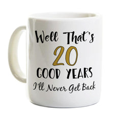 Perks and Recreation 11 ounce coffee mug for 20th work anniversary