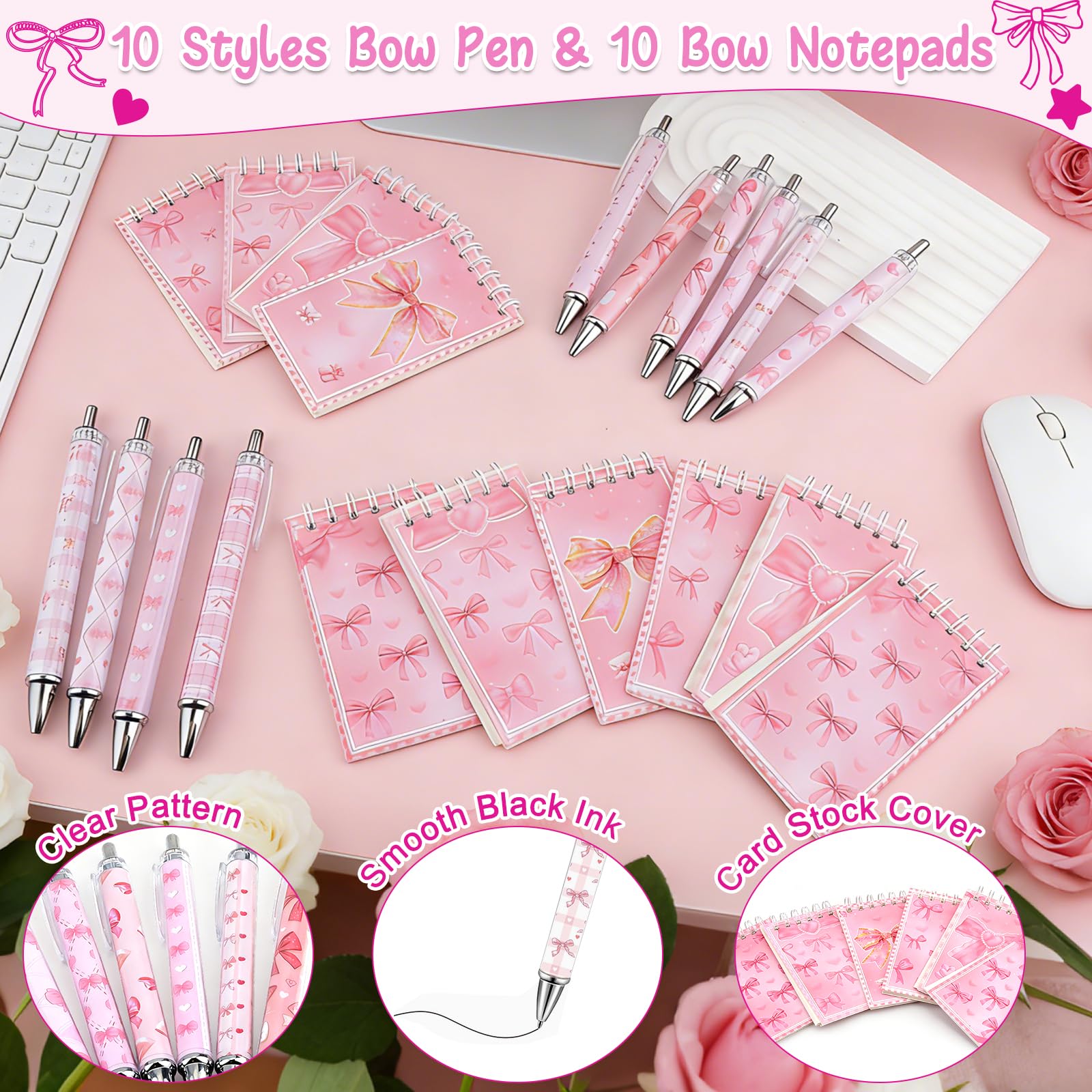 Mirror with pink bow design in Perpetily gift set