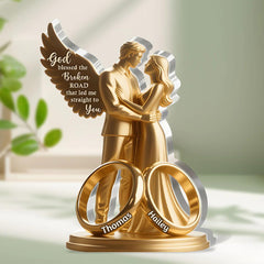 Personalized 3D effect acrylic plaque showing God Blessed The Broken Road phrase