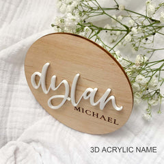 Personalized 3D baby name sign on birch plywood