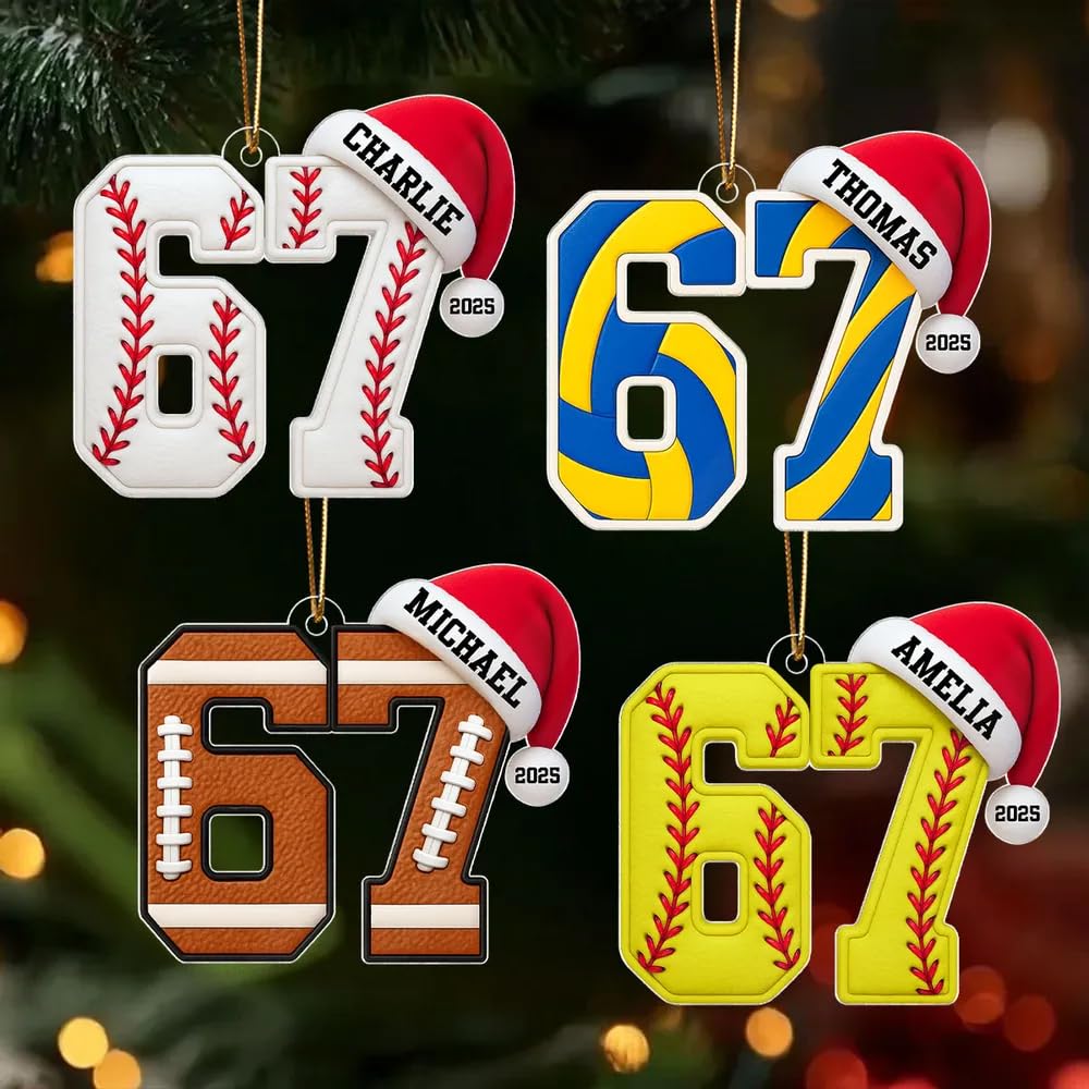 67 Sports Ornament football design personalized year